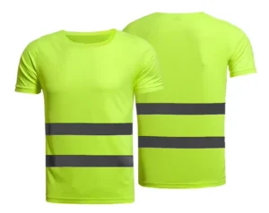 Custom 100% Polyester Hi Vis Reflective Work Safety Working Short Sleeve Shirts Men’s Green Orange Reflect Tape Polo t Shirt