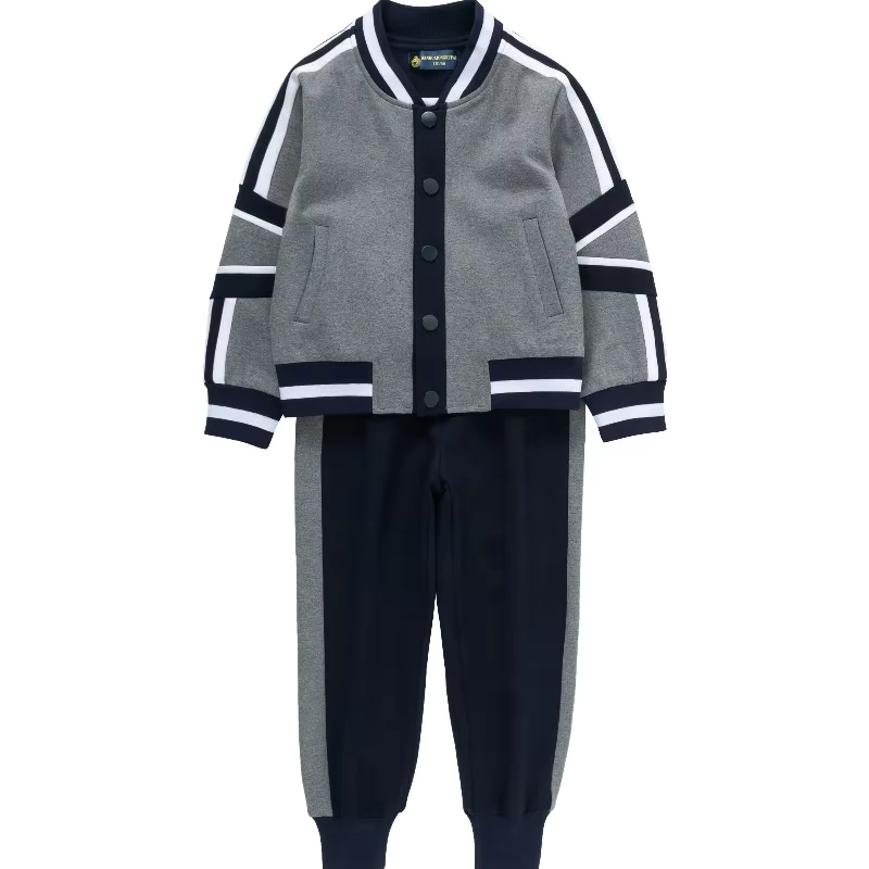 Custom 2-Piece Winter School Uniform Sportswear Set for Kids