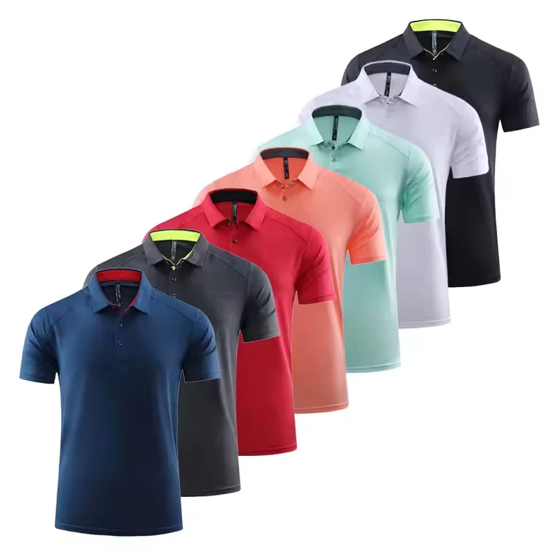 Custom 90% Polyester 10% Spandex Quick Dry Golf Polo Shirt