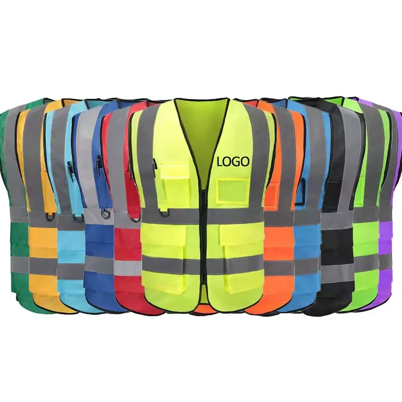 Custom ANSI Class 2 EN ISO 20471 Class 2 Hi Vis Long Sleeve Reflective Safety Vest for Construction Security Work Custom Logo