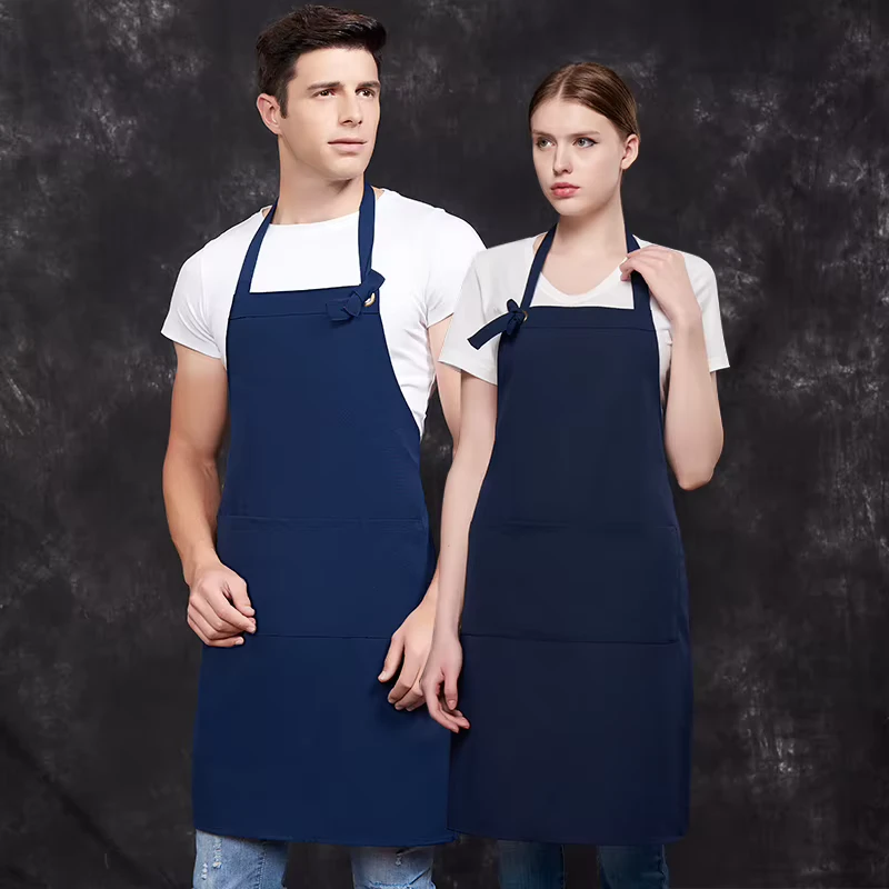 Custom Adjustable Waterproof Polyester Garden Cooking Kitchen Apron Recycled Cotton Fabric Unisex for Men and Women