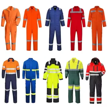 Custom All Cotton Fire Retardant Jumpsuit Reflective Strip Emergency Rescue Fire Overalls Clothing