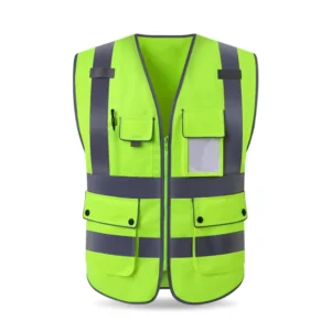 Custom Ansi High Visibility Clothing Class 2 Construction Work Safety Hi Vis Reflective Vest Polyester Customizable Logo