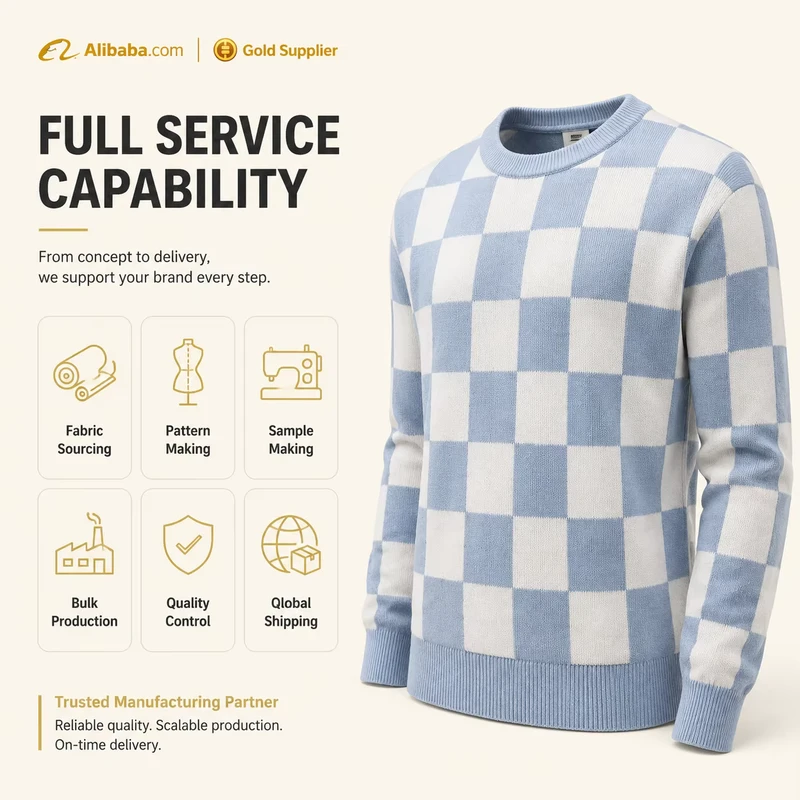Custom Anti Wrinkle Anti Pilling Men's Pullover Sweaters For Autumn Full Sleeve Standard Wool 320g Fabric Machine Knitted Casual