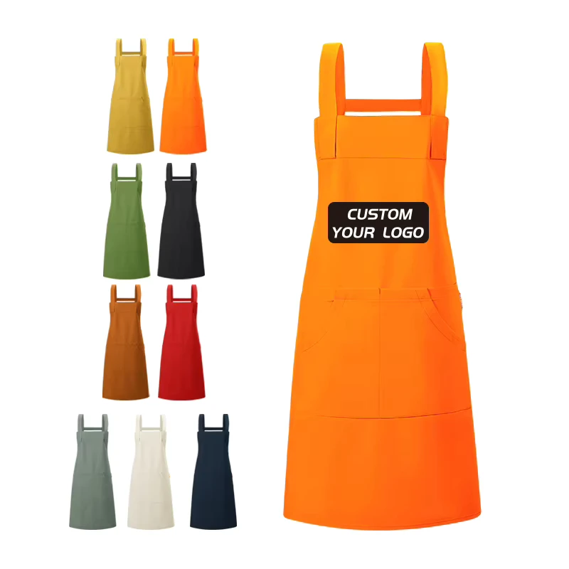 Custom Apron Restaurant Cooking Kitchen Apron Work Clothes Unisex with Customized Logo