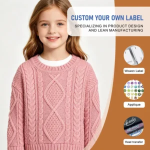 Custom Autumn Winter Child Clothing Boys and Girl Knitwear Pullover Crew Neck Children’s Sweaters