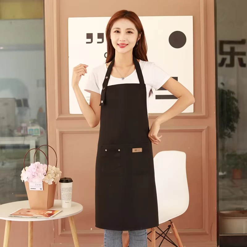 Custom Black 100% Polyester Unisex Kitchen and BBQ Chef Apron