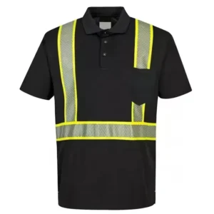 Custom Black Hi Viz Dry Fit Breathable Quick Dry Outdoor Work Safety Shirts for Men Long Sleeves High Reflective