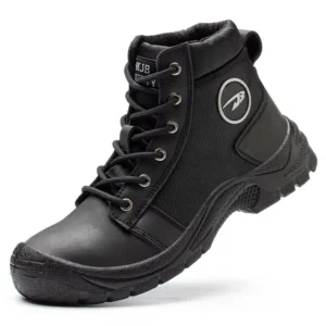 Custom Black Mid-Cut Safety Work Shoes Steel Toe Sneakers for Construction