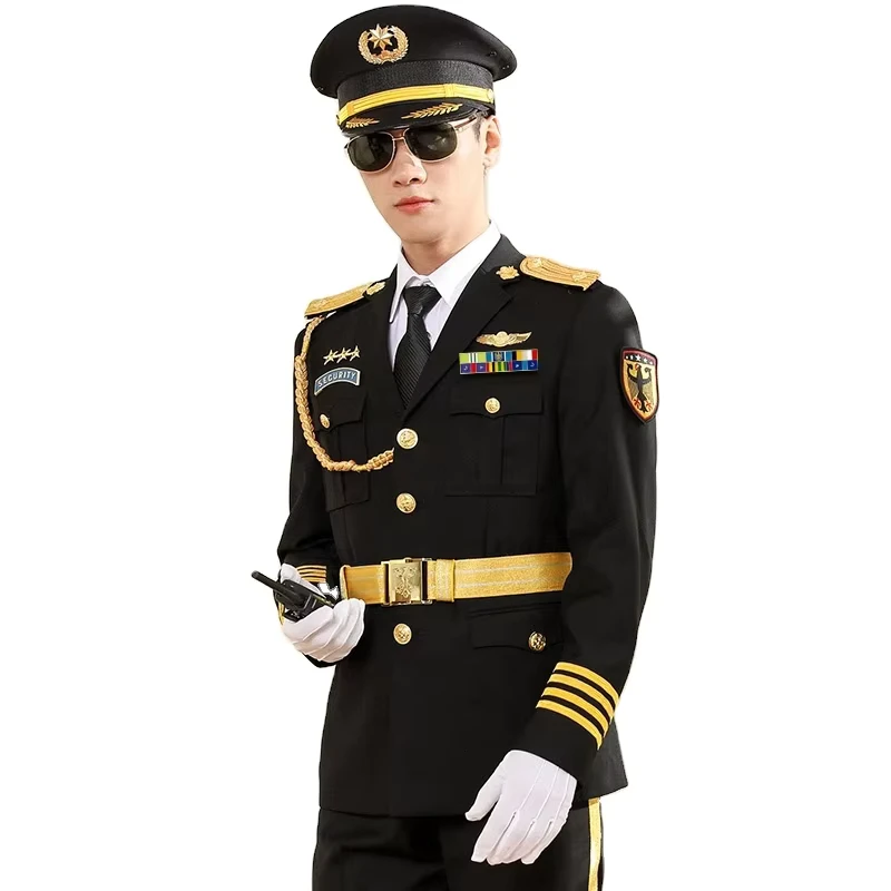 Custom Black Security Guard Officer Leader Uniform Security Safety Uniform Suits