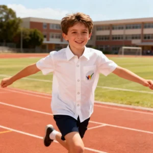 Custom Boy School Uniforms Classroom School Wears Plain Button Shirts Students Wear Clothing for Primary School Student