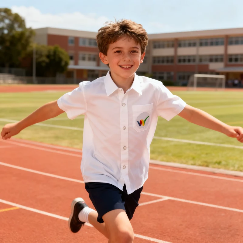 Custom Boy School Uniforms Classroom School Wears Plain Button Shirts Students Wear Clothing for Primary School Student