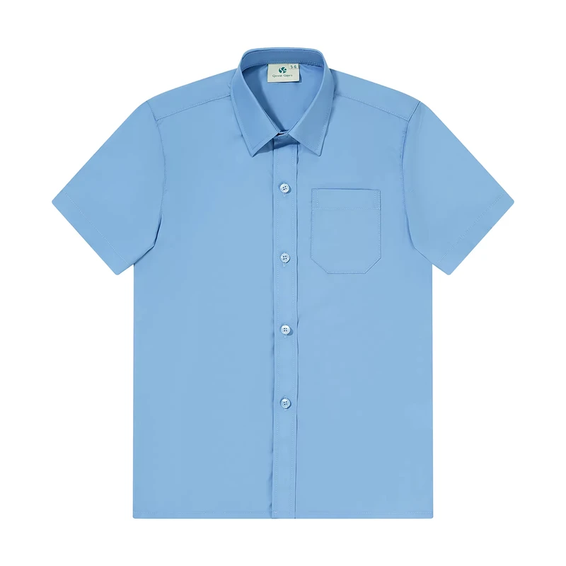 Custom Boys' Primary School Uniform Short Sleeve Plain Shirt