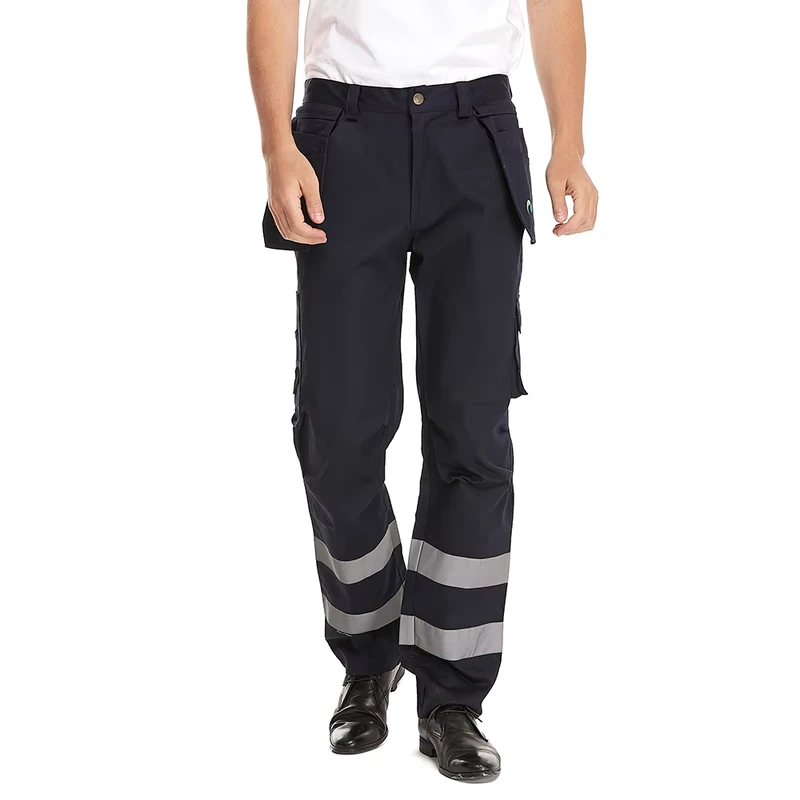 Custom Cargo Workwear Multi Pockets Pants Construction Work Trousers Safety Security Guard Work Hi vis Pants