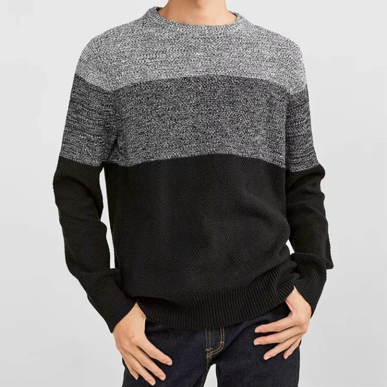 Custom-Classic-Ombre-Crew-Neck-Loose-Pullover-100-Cotton-Men-Knit-Sweater