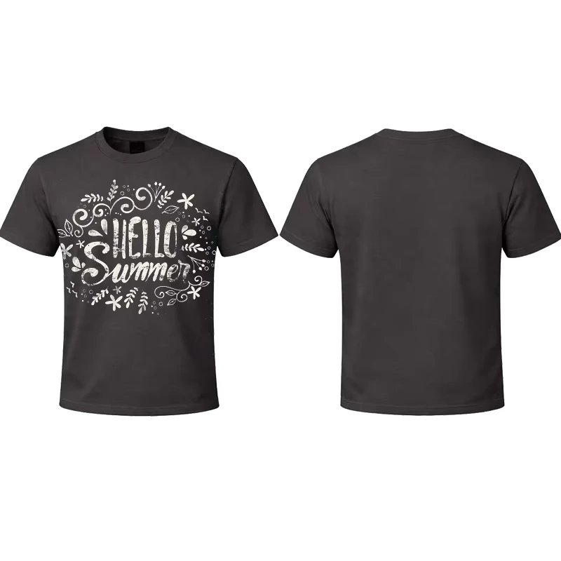 Custom Color Boxy Cotton Full-Print Men's T-Shirt for Workwear
