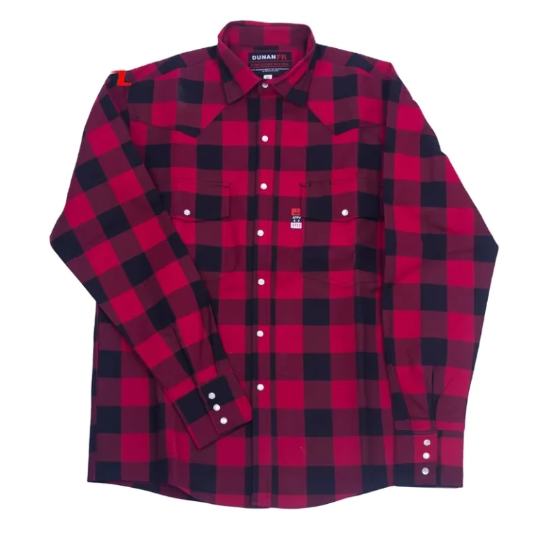Custom-Color-Pearl-Snap-Fr-Clothing-Flame-Resistant-Plaid-Shirt