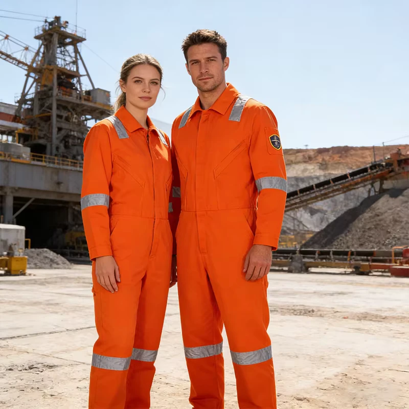 Custom Construction Worker Workwear Overall Fireproof Flame Retardant Safety Suit Hi Vis Work Clothes Aramid FRC FR Coverall