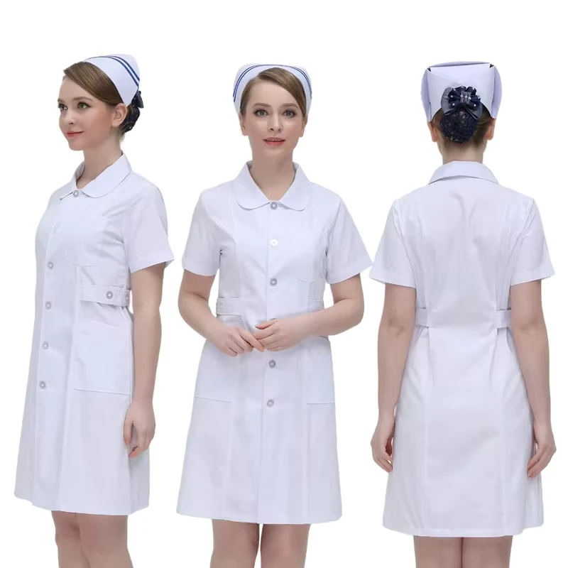 Custom Cotton Doctor Coat Nurse Hospital Uniform White Lab Coat
