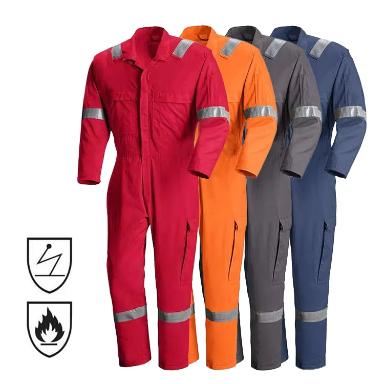 Custom-Cotton-Fireproof-Oil-Gas-Mining-Work-Safety-Overall-Uniform-Reflective-Workwear-Hi-Vis-Flame-Retardant-FRC-FR-Coveralls