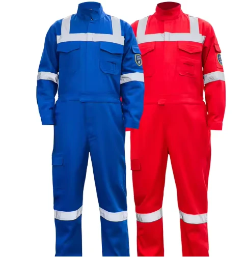 Custom Cotton Flame-Retardant Overalls with Reflective Strips for Electric Power Work