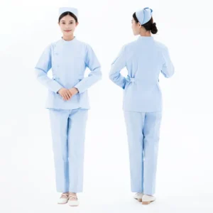 Custom Cotton Medical Nursing Uniforms Hospital Women Long Sleeve Nurse Uniform Set with LOGO
