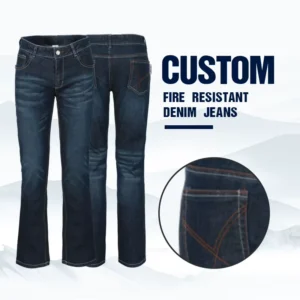 Custom Cotton NFPA2112 FR Jeans Flame Retardant Work Construction Denim Pants