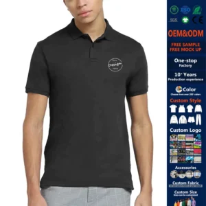 Custom Cotton Polyester Bulk Sports Men’s Polo Shirts Double Pique Promotional Work Wear With Printed Design T Shirt