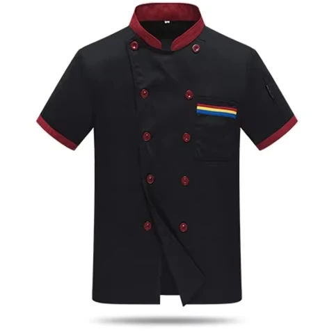 Custom Cotton-Polyester Chef Coat and Jacket, Black, Women's Restaurant Chef Uniform