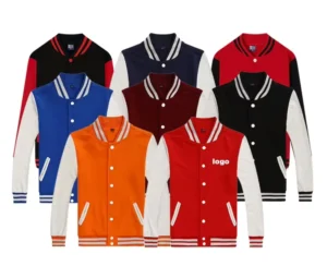 Custom Design Chenille Embroidery Logo Patch Mens Baseball Jacket Long Sleeves Sport Work School Wear Letterman Varsity Jacket