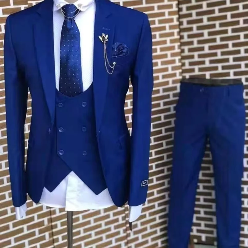 Custom Design Formal Suede Fabric Elegant Solid Color Wedding Men's Suit Blazer