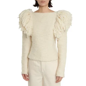 Custom Design Women Fashion Wool Blend Knit Fringe Sweater