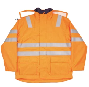 Custom Designed ANSI EN ISO Class 3 Waterproof Breathable Cotton Lining Workwear Jacket High Visibility FR Padded Neck