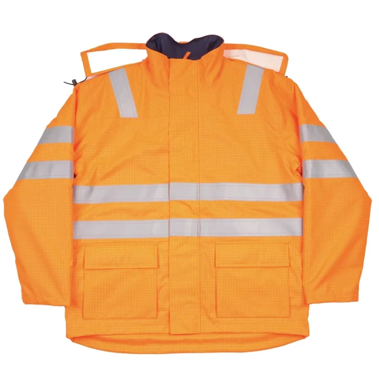 Custom-Designed-ANSI-EN-ISO-Class-3-Waterproof-Breathable-Cotton-Lining-Workwear-Jacket-High-Visibility-FR-Padded-Neck