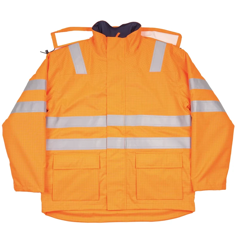 Custom Designed ANSI EN ISO Class 3 Waterproof Breathable Cotton Lining Workwear Jacket High Visibility FR Padded Neck