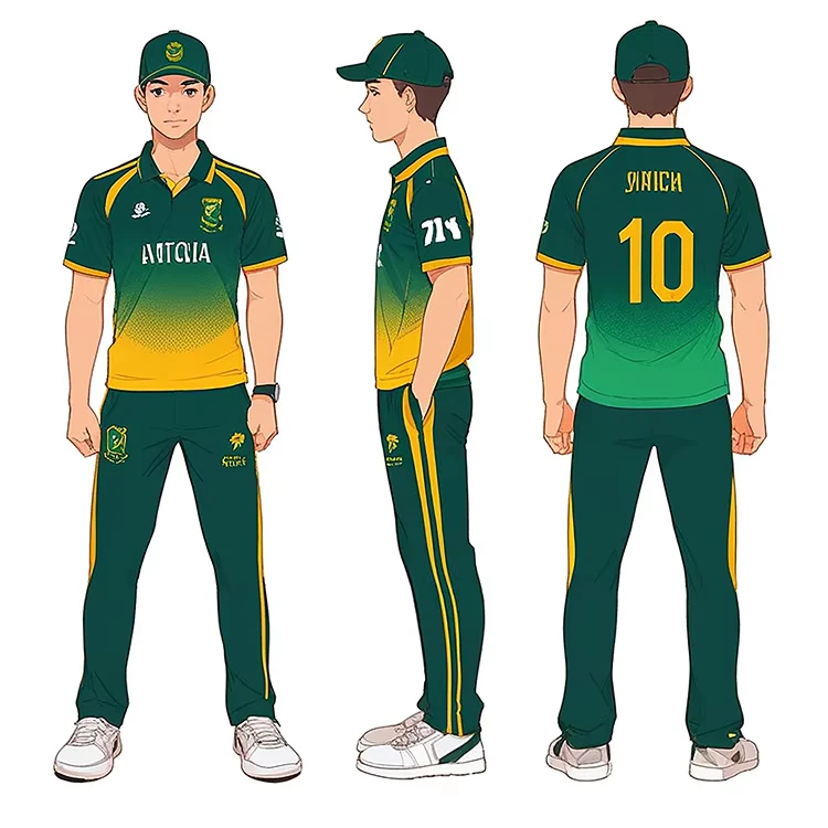 Custom Designed Men's Cricket Jersey Sports T-Shirt and Trouser Uniform Polo Jerseys and Shorts Set