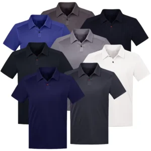 Custom Designed Men’s Slim Fit Polo Shirt Sports Apparel Plus Size Breathable Knitted Washed Techniques Customizable Blank