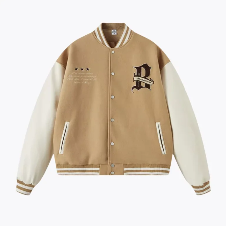 Custom-Designed-Terry-Cloth-Embroidered-Baseball-Jacket-American-Style-Loose-Fitting-PU-Color-Blocked-Jacket