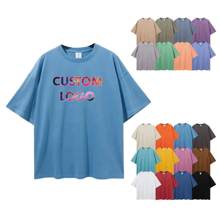 Custom-Designer-Oversized-Blank-Drop-Shoulder-Tshirts-High-Quality-Mens-Womens-100-Cotton-t-Shirt