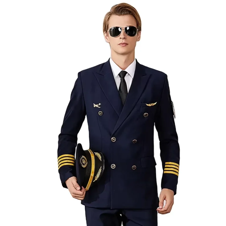Custom-Double-Breasted-Airline-Pilot-Coat-with-Accessories