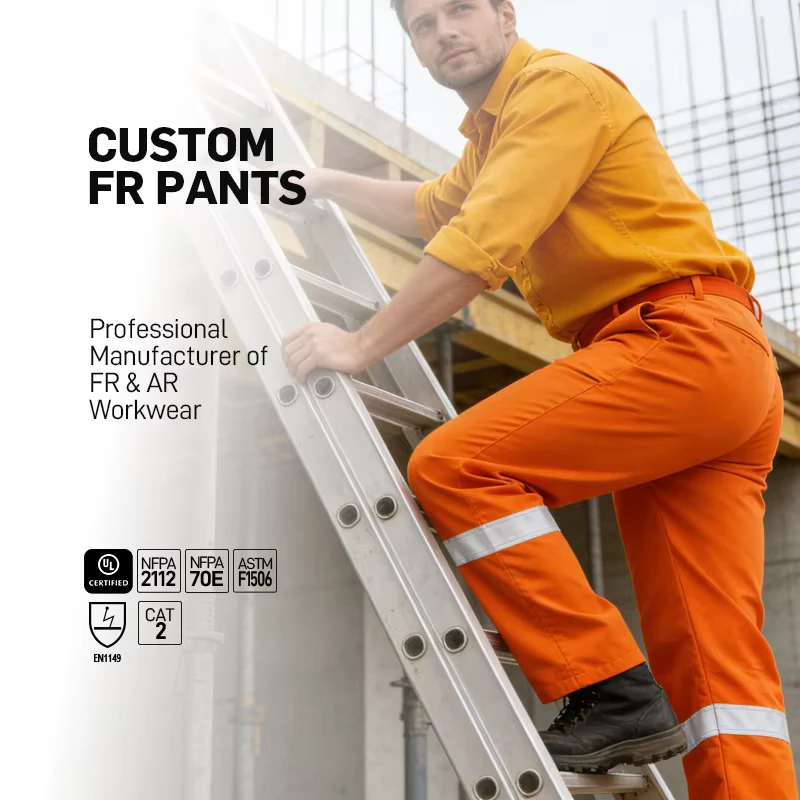 Custom Durable FR Work Pants Flame Retardant High Visibility Reflective Flame Resistant Safety Work Trousers for Workers