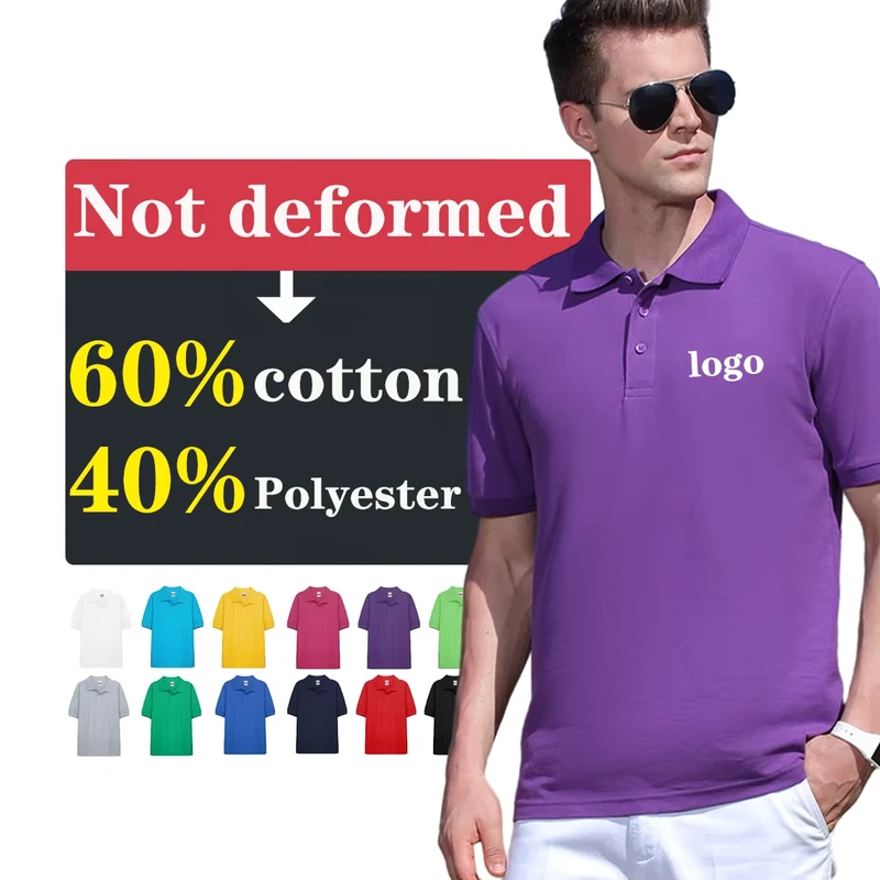 Custom Embroidered Cotton Men's Golf Polo Shirt