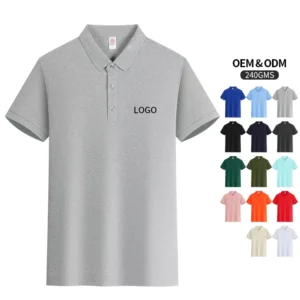 Custom Embroidered Cotton Polo Shirts for Men, Thick Fabric, Golf Collar, Work Uniform