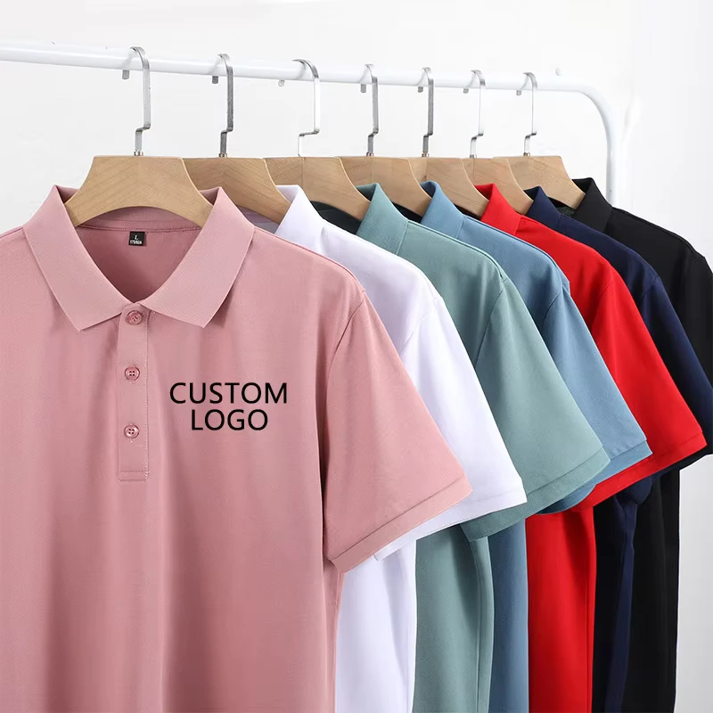 Custom Embroidered Logo Plus Size Knitted Dry Fit Golf Polo Shirts for Men