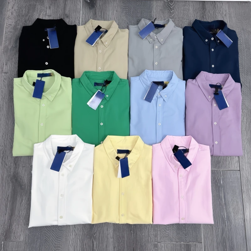 Custom Embroidery Logo 100% Cotton Oxford Casual Shirt Men's