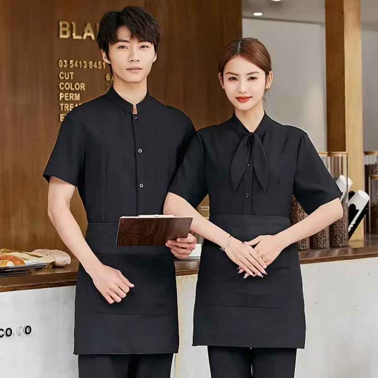 Custom-Embroidery-Logo-Factory-Price-New-Fashion-Style-Hotel-Uniform-Chef-Shirt-Hotel-Kitchen-Wear-Waiter-Uniform