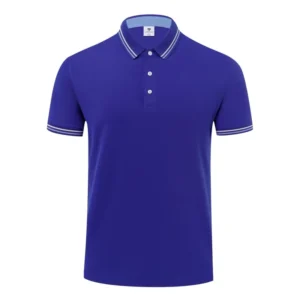 Custom Embroidery Solid Color Corporate Uniform Anti-Wrinkle Short Sleeve Polo Shirt