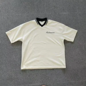 Custom Embroidery Striped Collar Polo Shirt Two Tone Cotton Fabric Beige Casual Shirts Printed Logo French Terry Polo T-Shirts