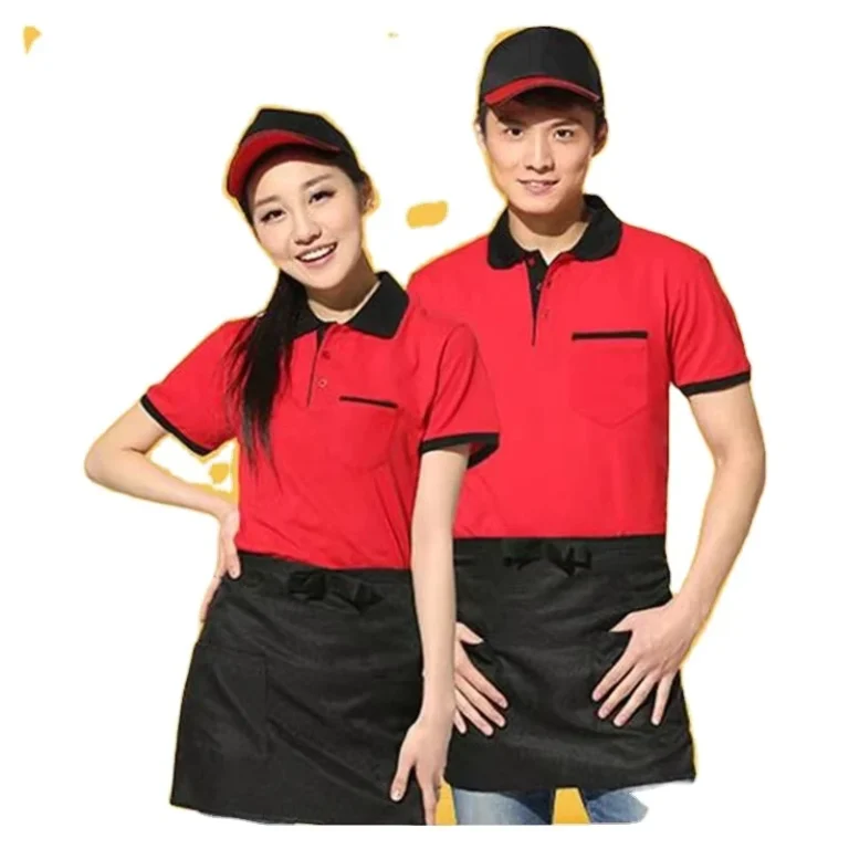 Custom-Fast-Food-Restaurant-Uniform-Hotel-Uniform-Durable-Work-Polo-Shirt-Short-Sleeve-Work-Uniform-for-Restaurant-Hotel-ODM