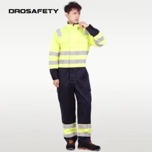 Custom Firefighting Modacrylic Cotton Antistatic Safety Wear Flame Retardant Coverall Suits Workwear